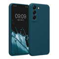 kwmobile Handyhülle kompatibel mit Samsung Galaxy S22 Hülle - gummierte Handy Case aus Silikon in Petrol matt Petrol matt  