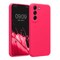 kwmobile Handyhülle kompatibel mit Samsung Galaxy S22 Hülle - gummierte Handy Case aus Silikon in Neon Pink Neon Pink  