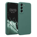kwmobile Handyhülle kompatibel mit Samsung Galaxy S22 Hülle - gummierte Handy Case aus Silikon in Tannengrün Tannengrün  