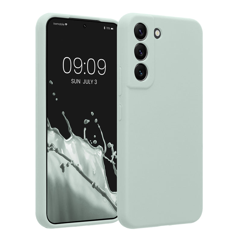 kwmobile Handyhülle kompatibel mit Samsung Galaxy S22 Hülle - gummierte Handy Case aus Silikon in Cool Mint Cool Mint  