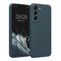 kwmobile Handyhülle kompatibel mit Samsung Galaxy S22 Hülle - gummierte Handy Case aus Silikon in Dunkler Schiefer Dunkler Schiefer  
