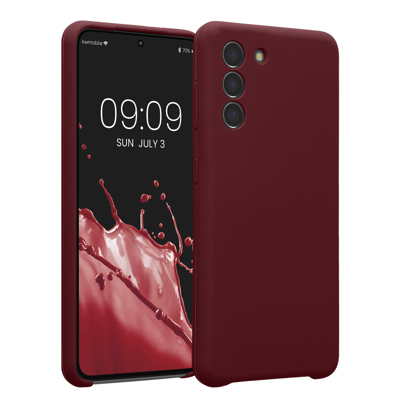 kwmobile Handyhülle kompatibel mit Samsung Galaxy S21 Hülle - gummierte Handy Case aus Silikon in Bordeaux Violett Bordeaux Violett  
