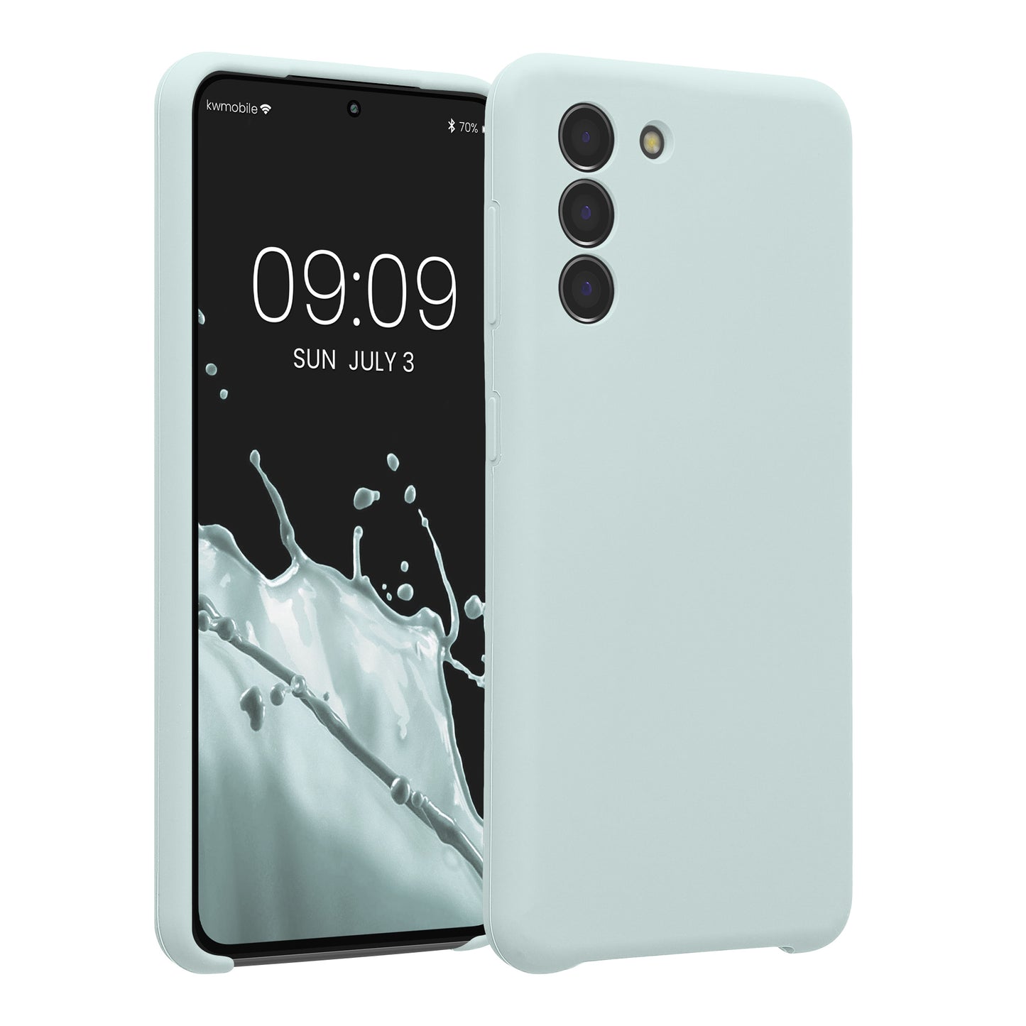 kwmobile Handyhülle kompatibel mit Samsung Galaxy S21 Hülle - gummierte Handy Case aus Silikon in Cool Mint Cool Mint  