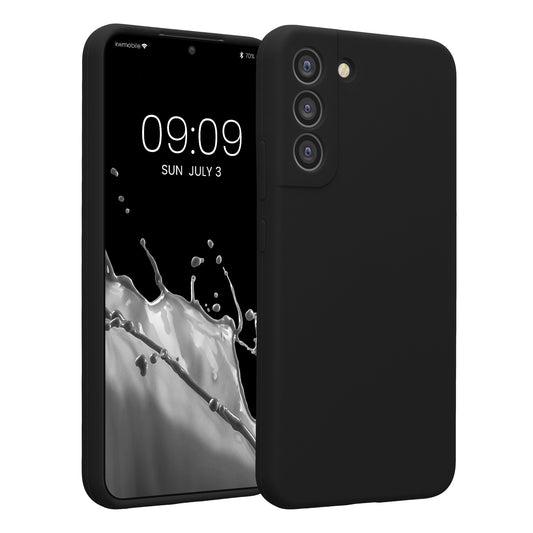 kwmobile Handyhülle kompatibel mit Samsung Galaxy S22 Plus Hülle - gummierte Handy Case aus Silikon in Schwarz Schwarz  