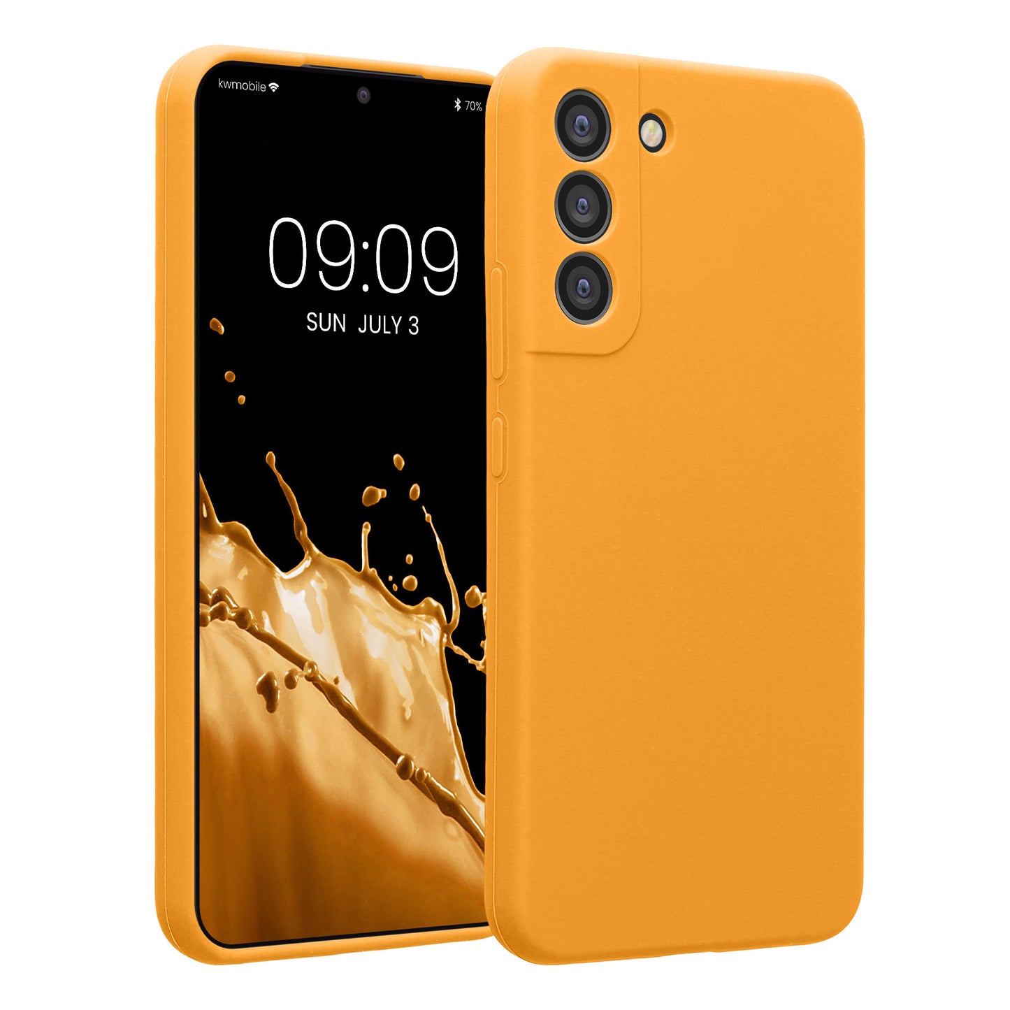 kwmobile Handyhülle kompatibel mit Samsung Galaxy S22 Plus Hülle - gummierte Handy Case aus Silikon in Fruity Orange Fruity Orange  