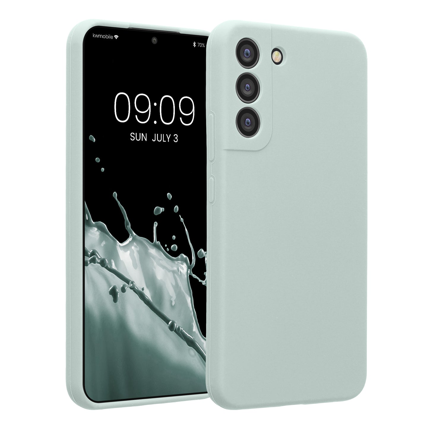 kwmobile Handyhülle kompatibel mit Samsung Galaxy S22 Plus Hülle - gummierte Handy Case aus Silikon in Cool Mint Cool Mint  