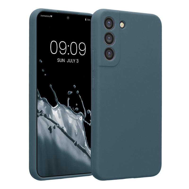 kwmobile Handyhülle kompatibel mit Samsung Galaxy S22 Plus Hülle - gummierte Handy Case aus Silikon in Dunkler Schiefer Dunkler Schiefer  