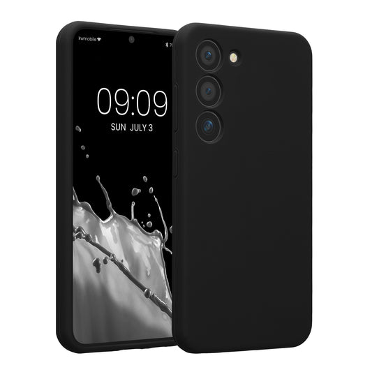 kwmobile Handyhülle kompatibel mit Samsung Galaxy S23 Hülle - gummierte Handy Case aus Silikon in Schwarz Schwarz  