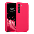 kwmobile Handyhülle kompatibel mit Samsung Galaxy S23 Hülle - gummierte Handy Case aus Silikon in Neon Pink Neon Pink  