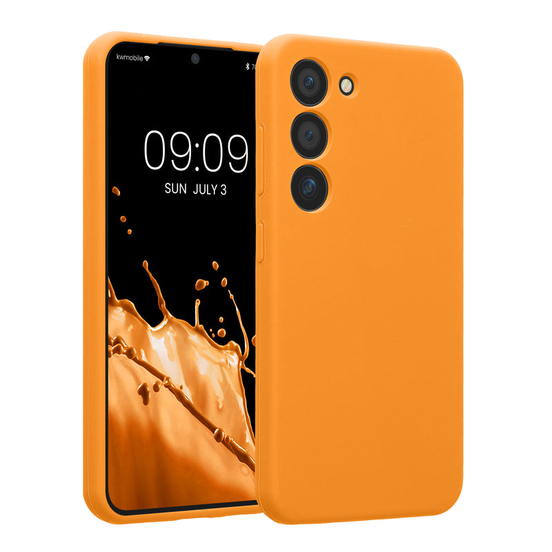 kwmobile Handyhülle kompatibel mit Samsung Galaxy S23 Hülle - gummierte Handy Case aus Silikon in Fruity Orange Fruity Orange  