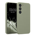kwmobile Handyhülle kompatibel mit Samsung Galaxy S23 Hülle - gummierte Handy Case aus Silikon in Graugrün Graugrün  