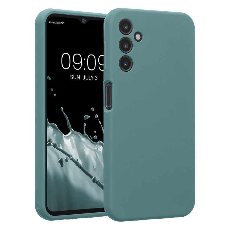 kwmobile Handyhülle kompatibel mit Samsung Galaxy A14 5G Hülle - gummierte Handy Case aus Silikon in Arctic Night Arctic Night  