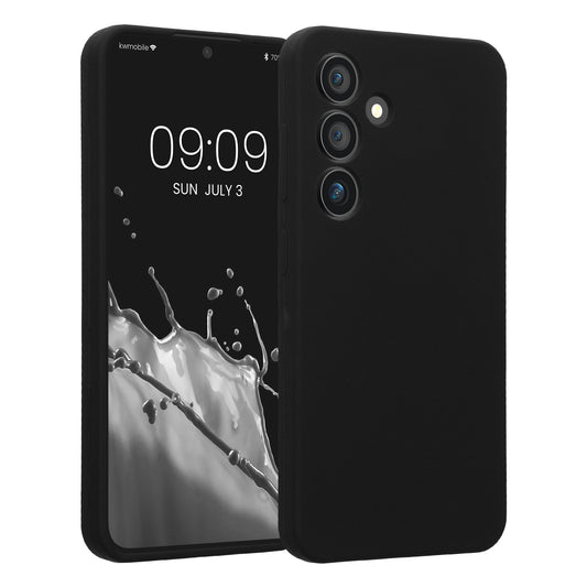 kwmobile Handyhülle kompatibel mit Samsung Galaxy S24 Hülle - gummierte Handy Case aus Silikon in Schwarz Schwarz  