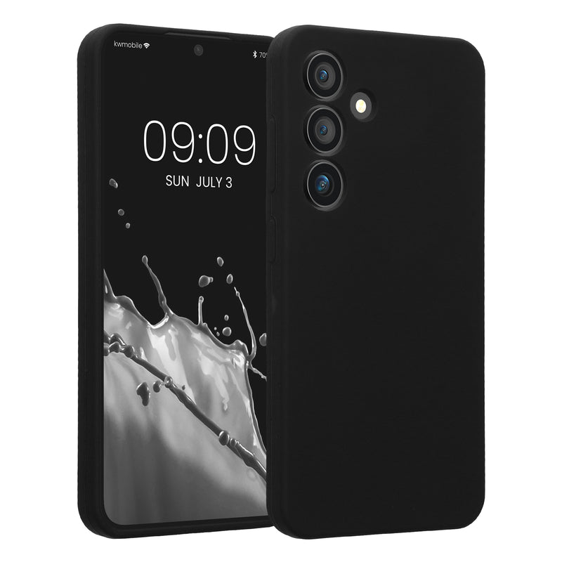 kwmobile Handyhülle kompatibel mit Samsung Galaxy S24 Hülle - gummierte Handy Case aus Silikon in Schwarz Schwarz  