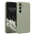 kwmobile Handyhülle kompatibel mit Samsung Galaxy S24 Hülle - gummierte Handy Case aus Silikon in Graugrün Graugrün  