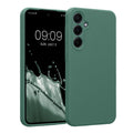 kwmobile Handyhülle kompatibel mit Samsung Galaxy A55 5G Hülle - gummierte Handy Case aus Silikon in Tannengrün Tannengrün  