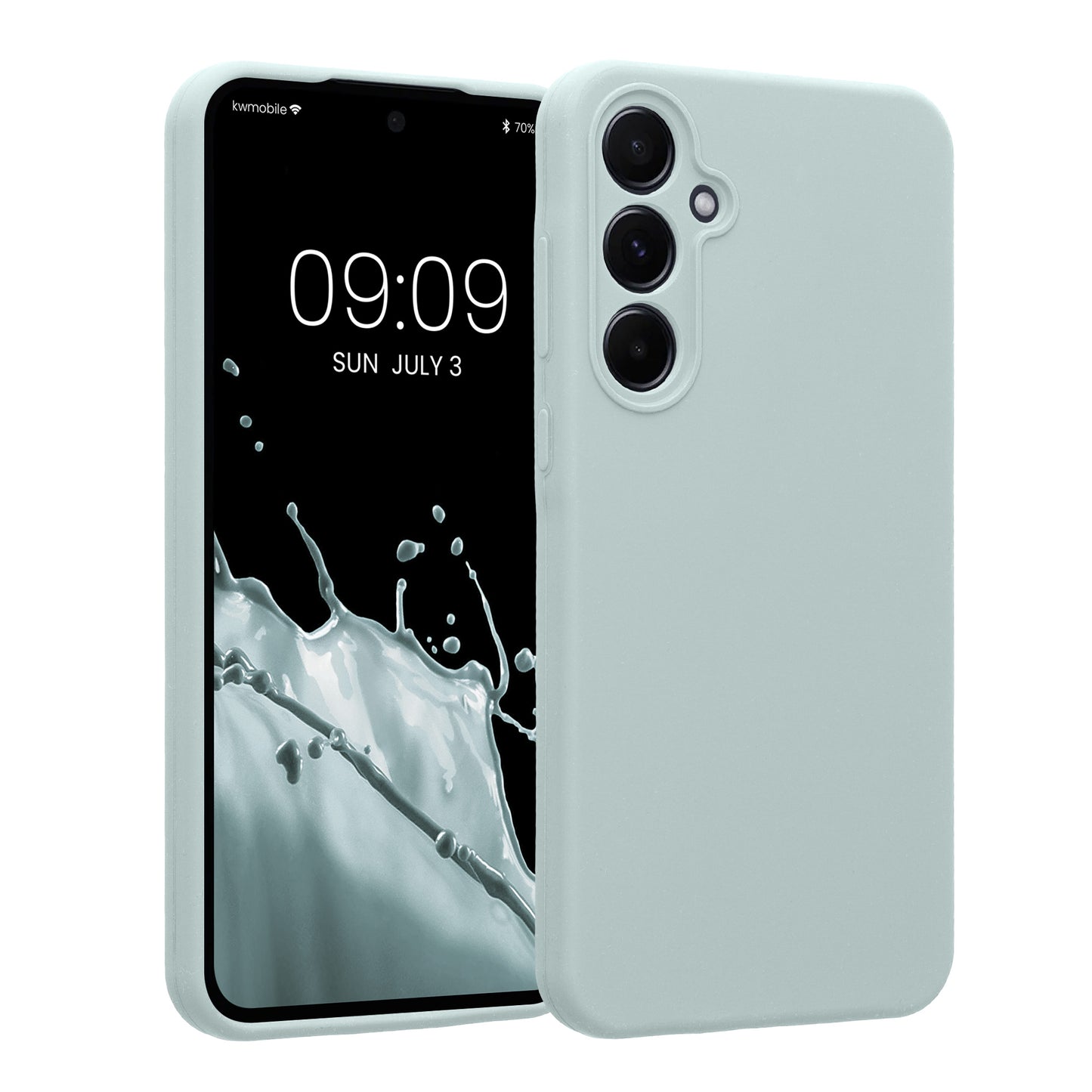 kwmobile Handyhülle kompatibel mit Samsung Galaxy A55 5G Hülle - gummierte Handy Case aus Silikon in Cool Mint Cool Mint  