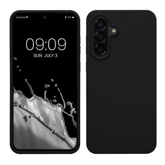 kwmobile Hülle kompatibel mit Samsung Galaxy A56 5G Hülle - Silikon Handy Case - Handyhülle weiche Oberfläche - kabelloses Laden - Schwarz Schwarz  
