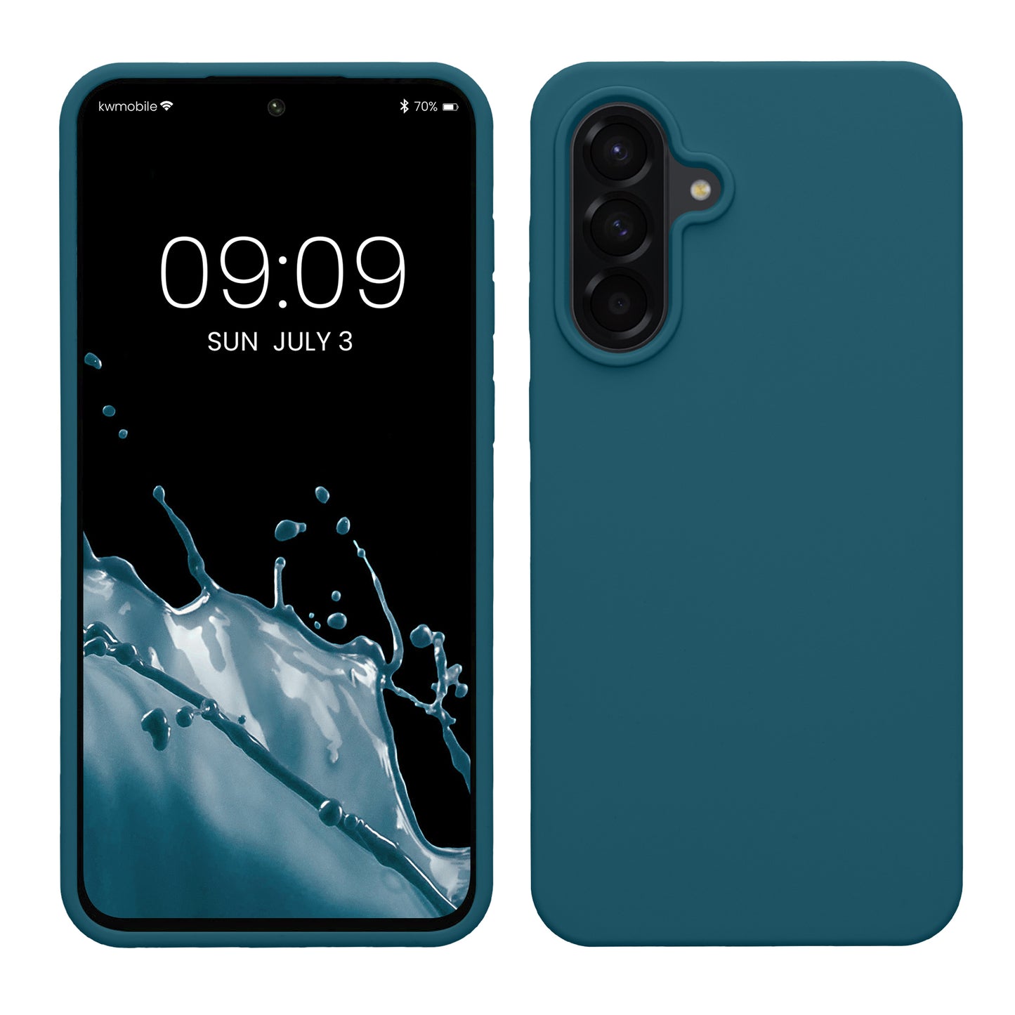kwmobile Hülle kompatibel mit Samsung Galaxy A56 5G Hülle - Silikon Handy Case - Handyhülle weiche Oberfläche - kabelloses Laden - Petrol matt Petrol matt  
