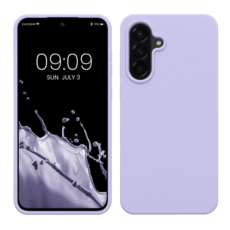 kwmobile Hülle kompatibel mit Samsung Galaxy A56 5G Hülle - Silikon Handy Case - Handyhülle weiche Oberfläche - kabelloses Laden - Lavendel Lavendel  