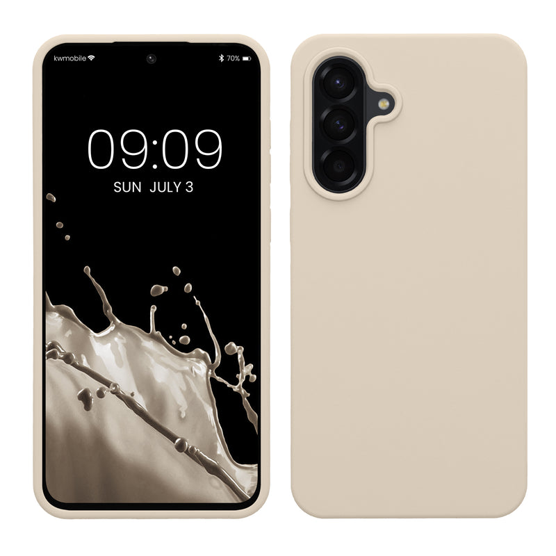 kwmobile Hülle kompatibel mit Samsung Galaxy A56 5G Hülle - Silikon Handy Case - Handyhülle weiche Oberfläche - kabelloses Laden - Creme matt Creme matt  