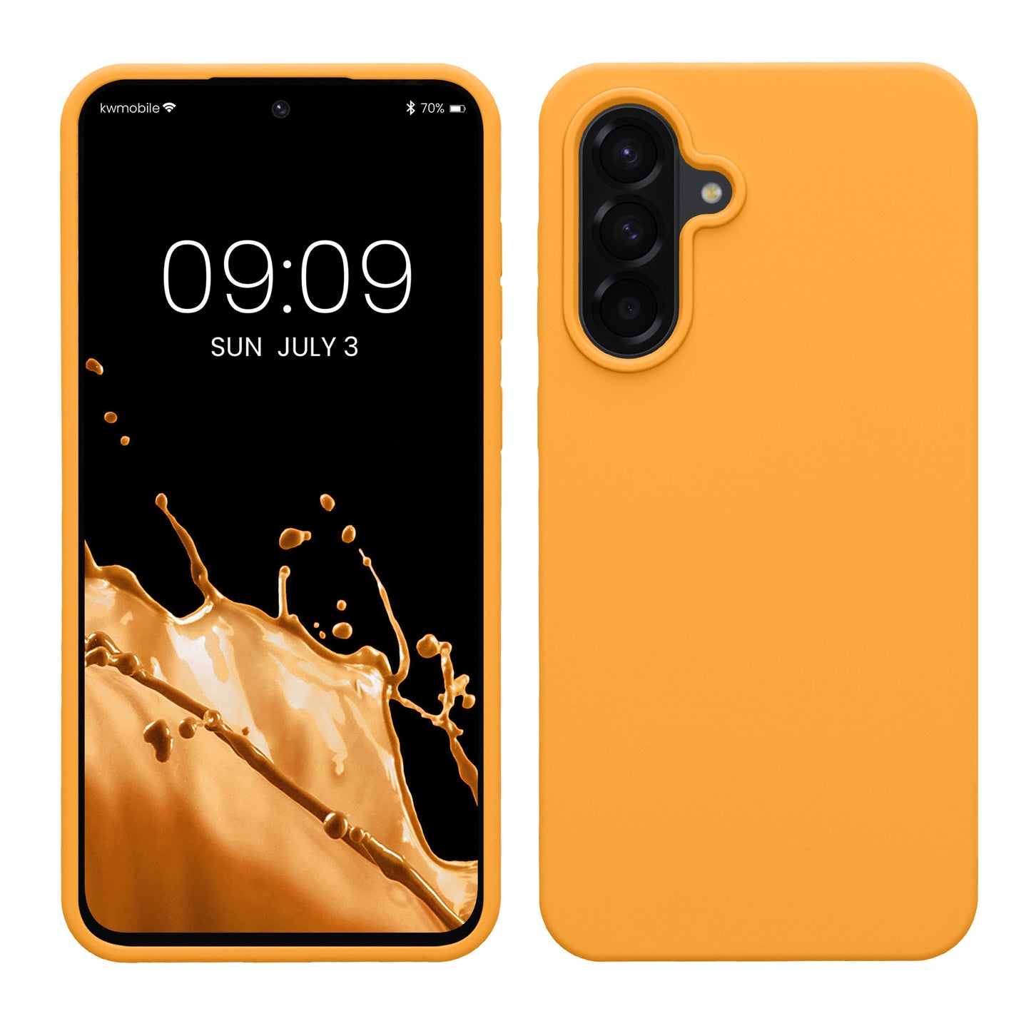 kwmobile Hülle kompatibel mit Samsung Galaxy A56 5G Hülle - Silikon Handy Case - Handyhülle weiche Oberfläche - kabelloses Laden - Fruity Orange Fruity Orange  