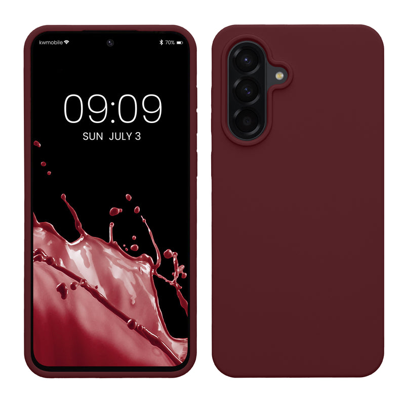 kwmobile Hülle kompatibel mit Samsung Galaxy A56 5G Hülle - Silikon Handy Case - Handyhülle weiche Oberfläche - kabelloses Laden - Bordeaux Violett Bordeaux Violett  