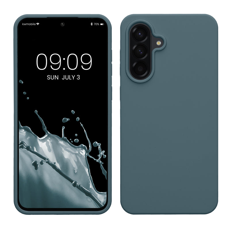 kwmobile Hülle kompatibel mit Samsung Galaxy A56 5G Hülle - Silikon Handy Case - Handyhülle weiche Oberfläche - kabelloses Laden - Dunkler Schiefer Dunkler Schiefer  