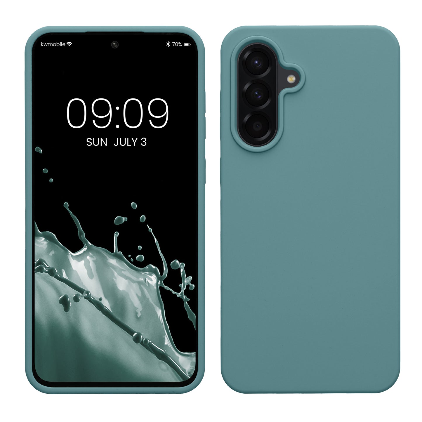 kwmobile Hülle kompatibel mit Samsung Galaxy A56 5G Hülle - Silikon Handy Case - Handyhülle weiche Oberfläche - kabelloses Laden - Arctic Night Arctic Night  