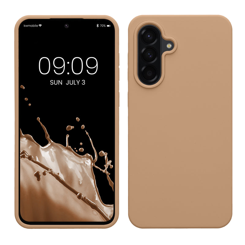 kwmobile Hülle kompatibel mit Samsung Galaxy A56 5G Hülle - Silikon Handy Case - Handyhülle weiche Oberfläche - kabelloses Laden - Cappuccino Cappuccino  
