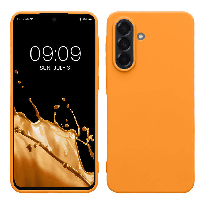 kwmobile Hülle kompatibel mit Samsung Galaxy A56 5G Hülle - weiches TPU Silikon Case - Cover geeignet für kabelloses Laden - Fruity Orange Fruity Orange  