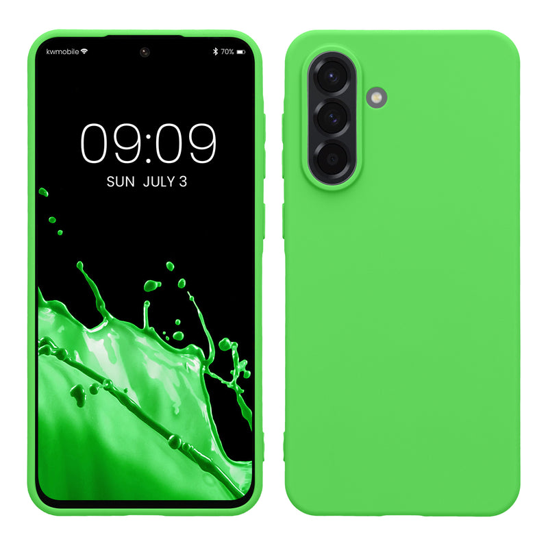 kwmobile Hülle kompatibel mit Samsung Galaxy A56 5G Hülle - weiches TPU Silikon Case - Cover geeignet für kabelloses Laden - Limettengrün Limettengrün  