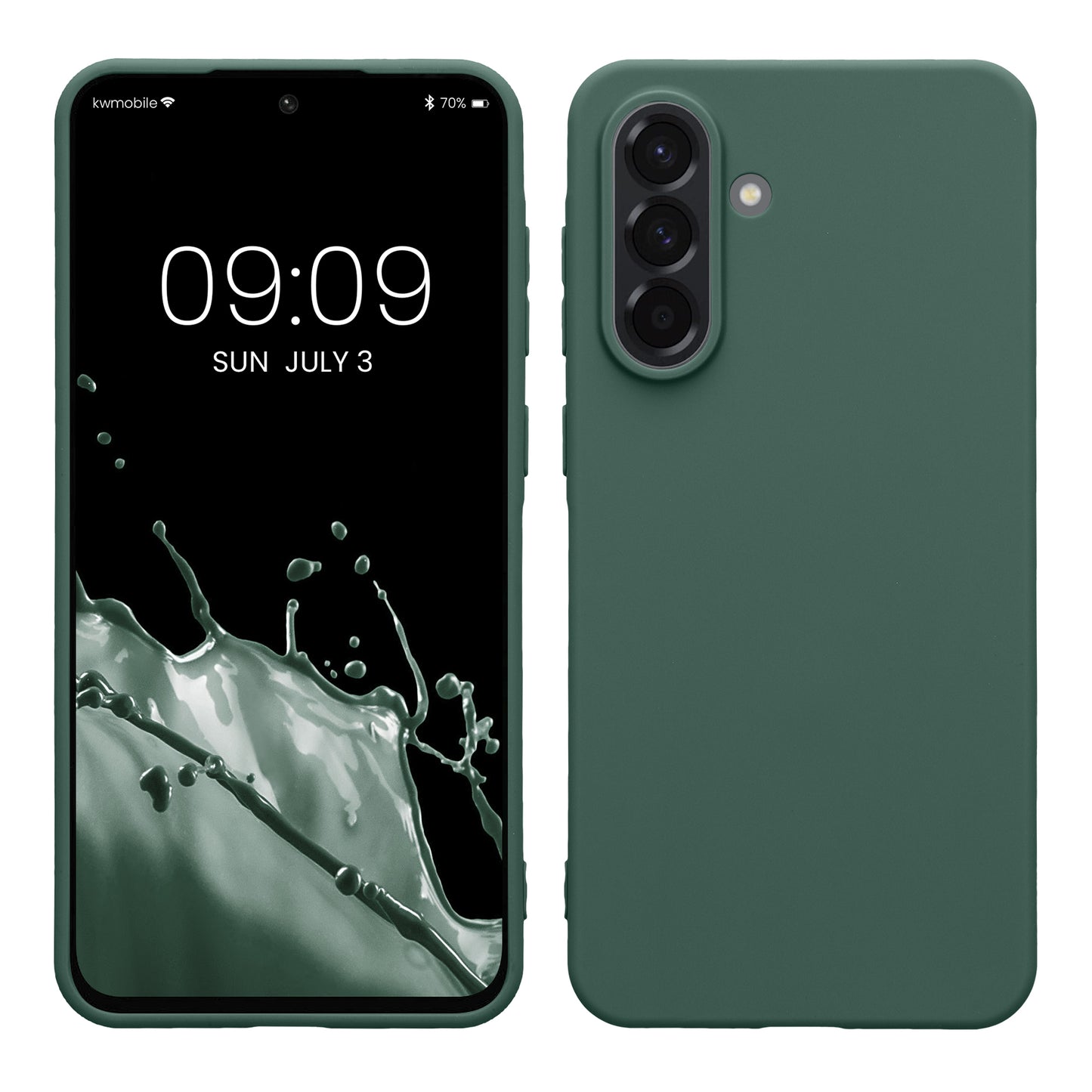 kwmobile Hülle kompatibel mit Samsung Galaxy A56 5G Hülle - weiches TPU Silikon Case - Cover geeignet für kabelloses Laden - Tannengrün Tannengrün  