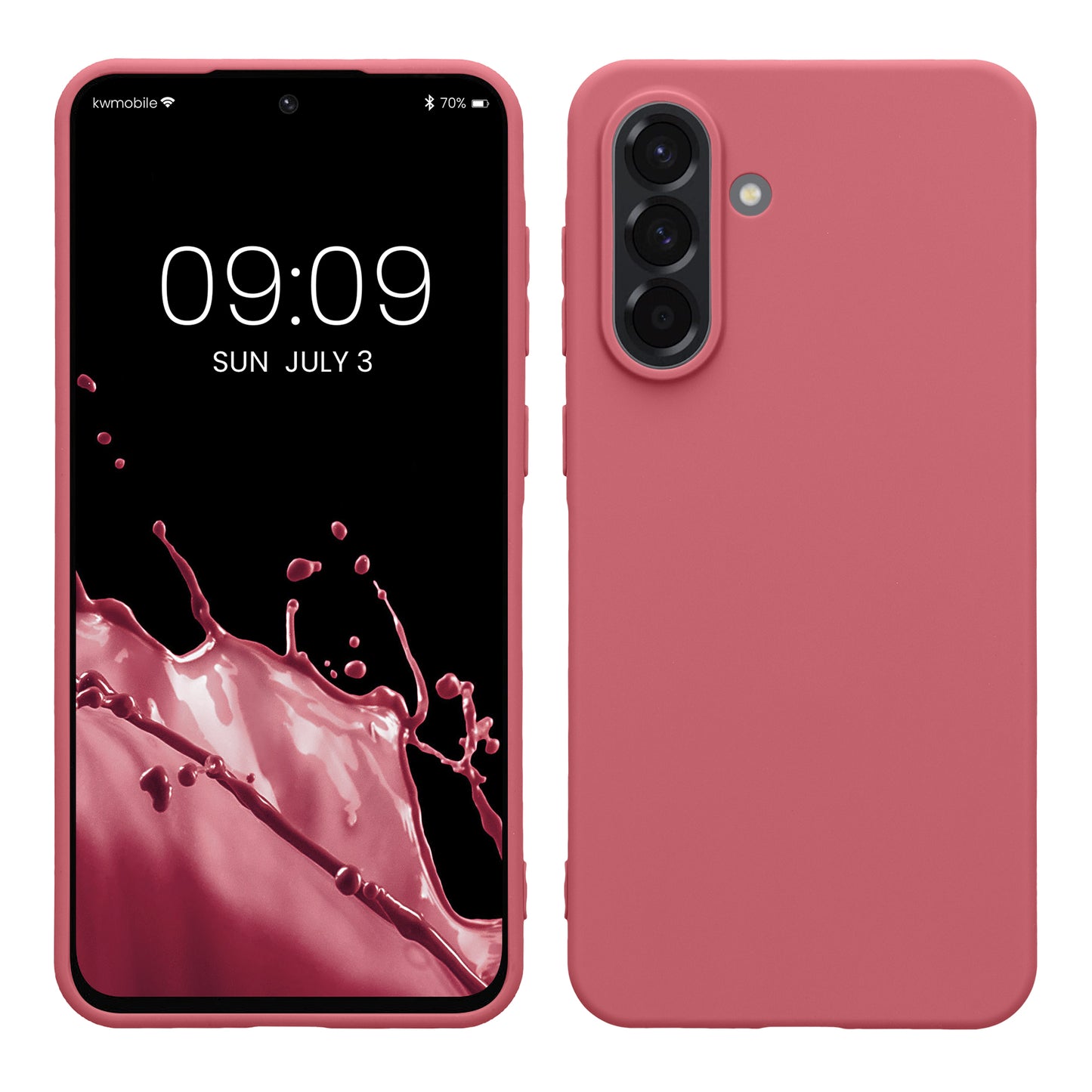 kwmobile Hülle kompatibel mit Samsung Galaxy A56 5G Hülle - weiches TPU Silikon Case - Cover geeignet für kabelloses Laden - Dark Rose Dark Rose  