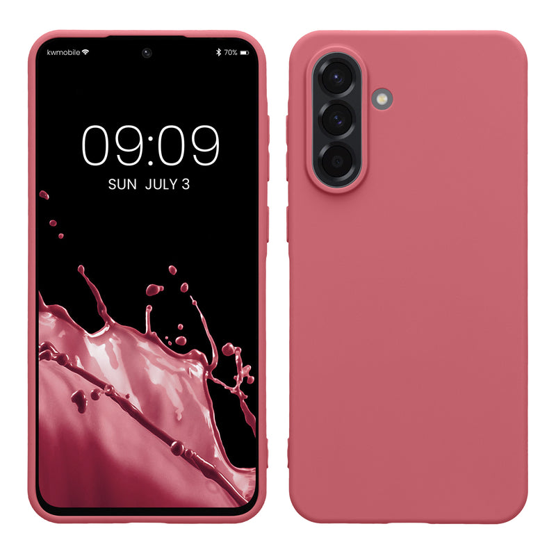 kwmobile Hülle kompatibel mit Samsung Galaxy A56 5G Hülle - weiches TPU Silikon Case - Cover geeignet für kabelloses Laden - Dark Rose Dark Rose  