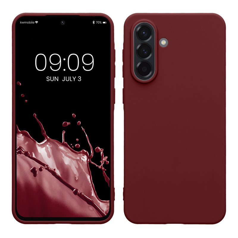 kwmobile Hülle kompatibel mit Samsung Galaxy A56 5G Hülle - weiches TPU Silikon Case - Cover geeignet für kabelloses Laden - Bordeaux Violett Bordeaux Violett  