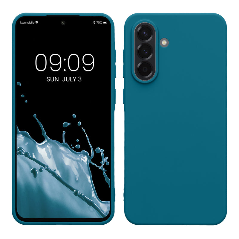 kwmobile Hülle kompatibel mit Samsung Galaxy A56 5G Hülle - weiches TPU Silikon Case - Cover geeignet für kabelloses Laden - Karibikblau Karibikblau  