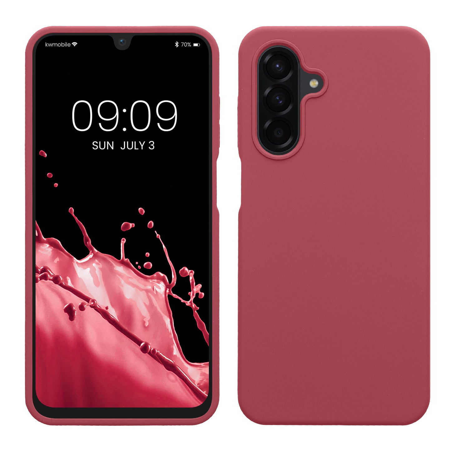 kwmobile Hülle kompatibel mit Samsung Galaxy A26 5G Hülle - Silikon Handy Case - Handyhülle weiche Oberfläche - kabelloses Laden - Dark Rose Dark Rose  