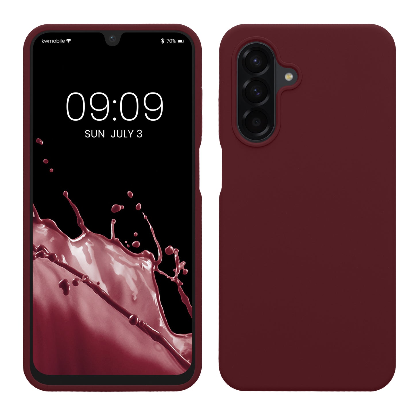 kwmobile Hülle kompatibel mit Samsung Galaxy A26 5G Hülle - Silikon Handy Case - Handyhülle weiche Oberfläche - kabelloses Laden - Bordeaux Violett Bordeaux Violett  