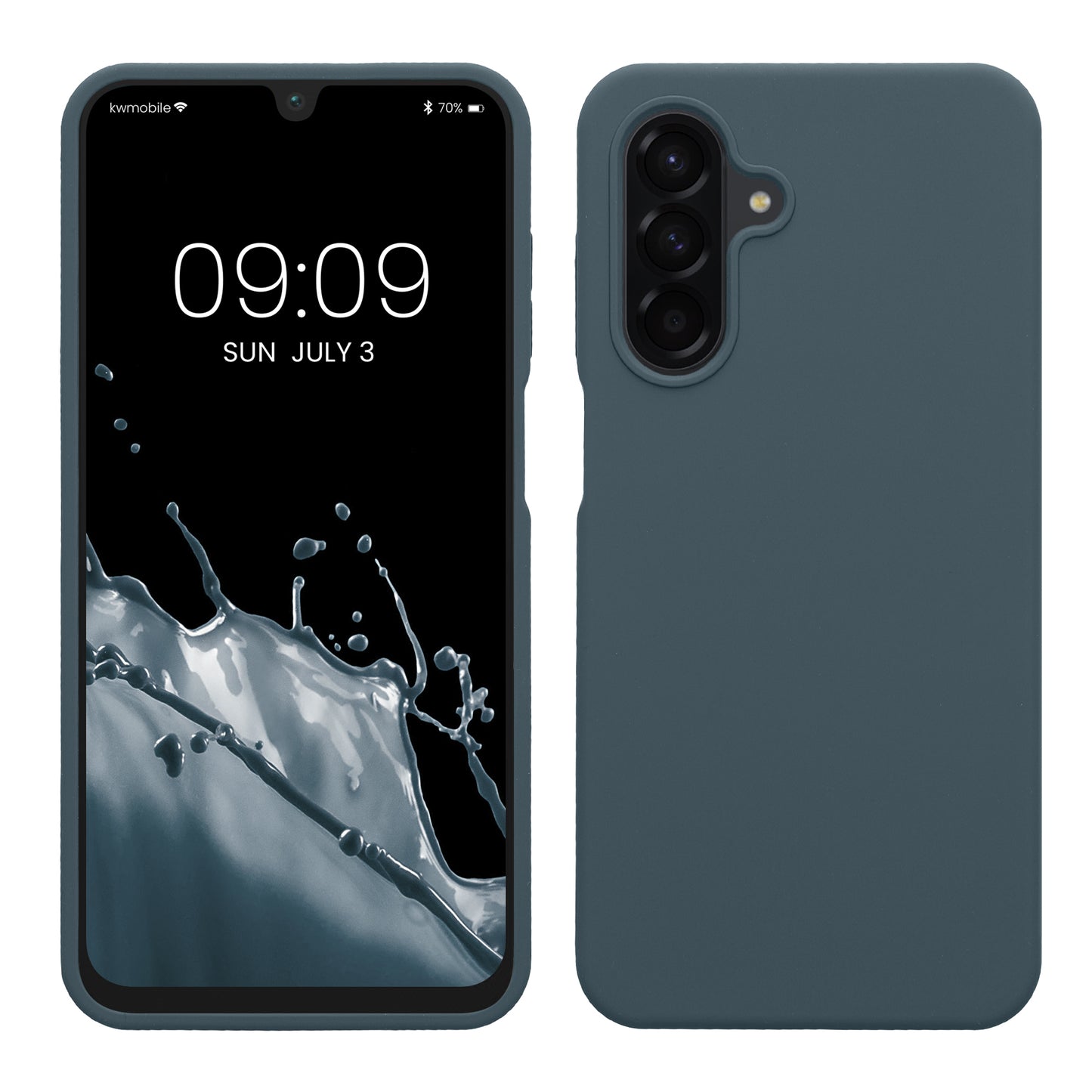 kwmobile Hülle kompatibel mit Samsung Galaxy A26 5G Hülle - Silikon Handy Case - Handyhülle weiche Oberfläche - kabelloses Laden - Dunkler Schiefer Dunkler Schiefer  