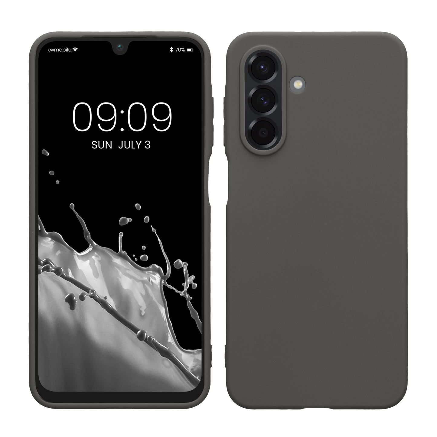 kwmobile Hülle kompatibel mit Samsung Galaxy A26 5G Hülle - weiches TPU Silikon Case - Cover geeignet für kabelloses Laden - Dunkelgrau Dunkelgrau  