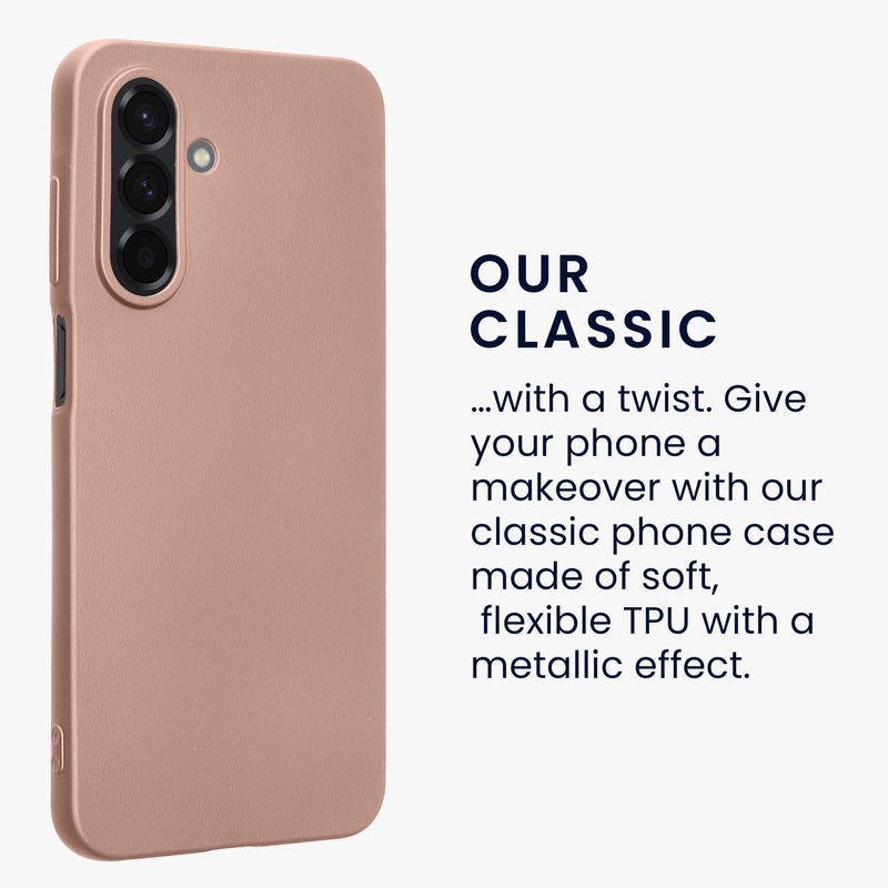 kwmobile Handyhülle für Samsung Galaxy A26 5G Hülle - Silikon Case metallisch schimmernd - Schutzhülle Cover