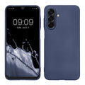 kwmobile Case kompatibel mit Samsung Galaxy A26 5G Hülle - Schutzhülle aus Silikon metallisch schimmernd - Handyhülle Metallic Blau Metallic Blau  