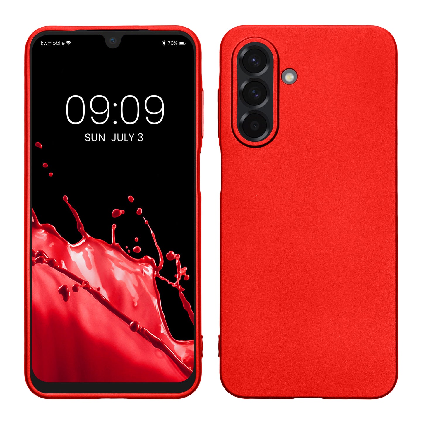 kwmobile Case kompatibel mit Samsung Galaxy A26 5G Hülle - Schutzhülle aus Silikon metallisch schimmernd - Handyhülle Metallic Dunkelrot Metallic Dunkelrot  
