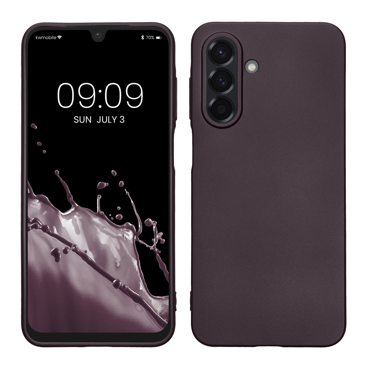 kwmobile Case kompatibel mit Samsung Galaxy A26 5G Hülle - Schutzhülle aus Silikon metallisch schimmernd - Handyhülle Metallic Brombeere Metallic Brombeere  
