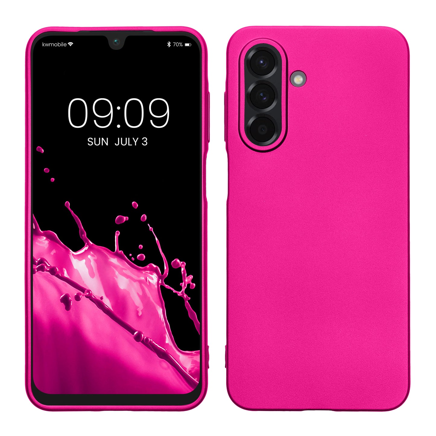 kwmobile Case kompatibel mit Samsung Galaxy A26 5G Hülle - Schutzhülle aus Silikon metallisch schimmernd - Handyhülle Metallic Pink Metallic Pink  