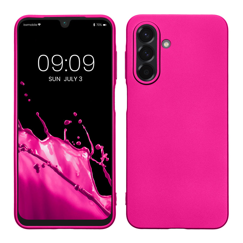kwmobile Case kompatibel mit Samsung Galaxy A26 5G Hülle - Schutzhülle aus Silikon metallisch schimmernd - Handyhülle Metallic Pink Metallic Pink  