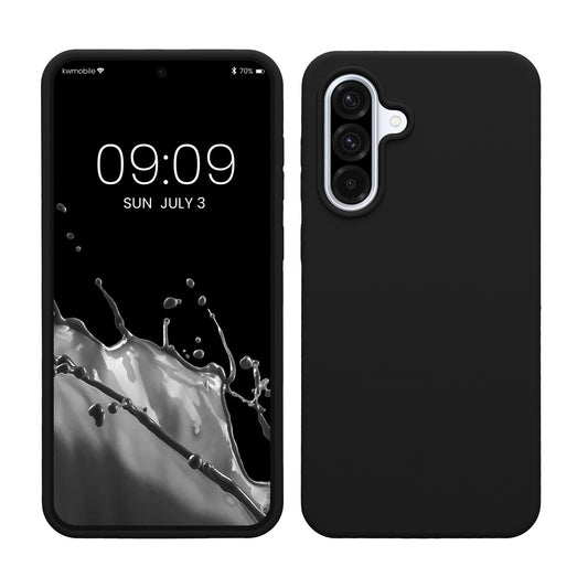 kwmobile Hülle kompatibel mit Samsung Galaxy A36 5G Hülle - Silikon Handy Case - Handyhülle weiche Oberfläche - kabelloses Laden - Schwarz Schwarz  