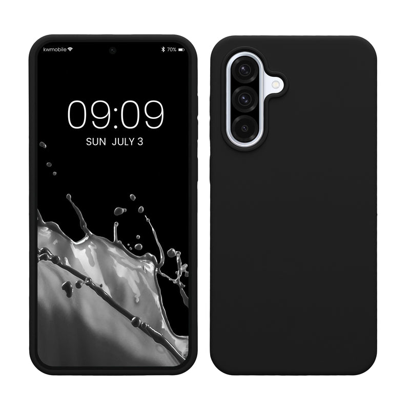 kwmobile Hülle kompatibel mit Samsung Galaxy A36 5G Hülle - Silikon Handy Case - Handyhülle weiche Oberfläche - kabelloses Laden - Schwarz Schwarz  