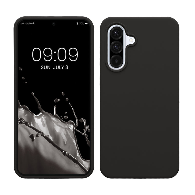 kwmobile Hülle kompatibel mit Samsung Galaxy A36 5G Hülle - Silikon Handy Case - Handyhülle weiche Oberfläche - kabelloses Laden - Dunkelgrau Dunkelgrau  
